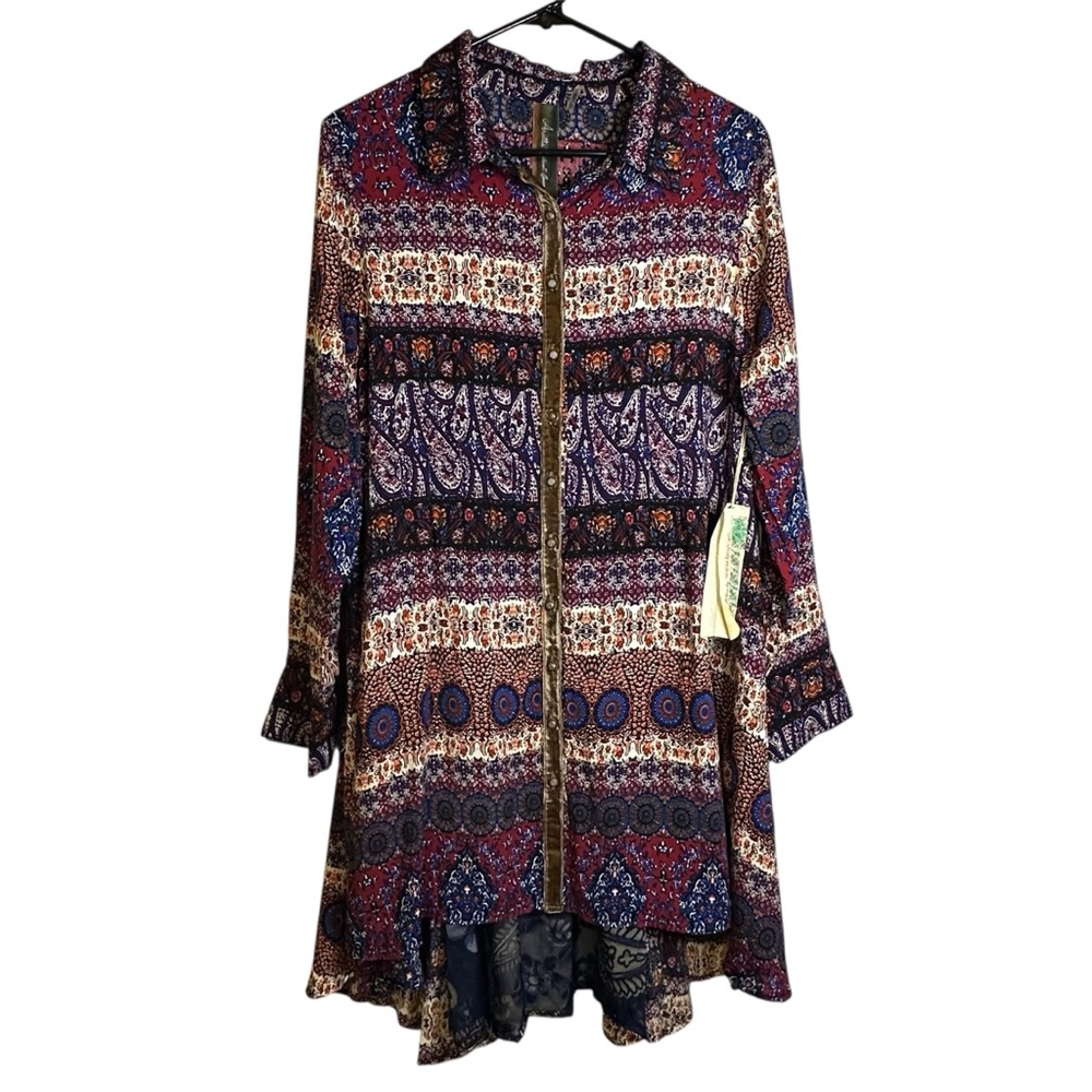 Aratta Silent Journey L Boho Paisley Velvet Patchwork Whimsigoth Festival NWT